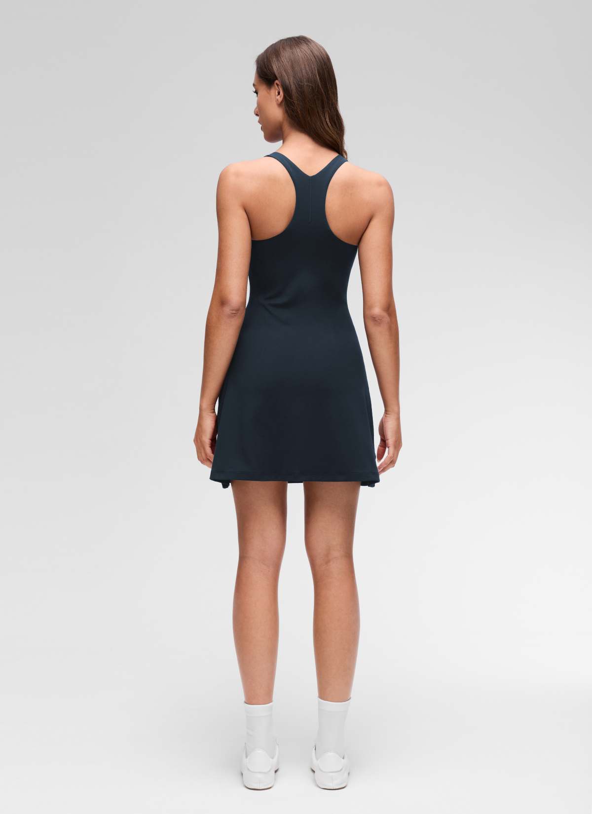 CRZ YOGA Women's Butterluxe Casual High Neck Racerback Mini Dress True Navy